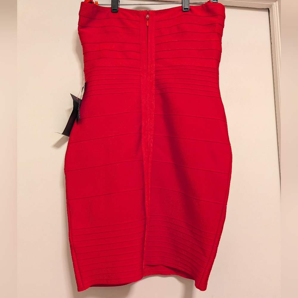 Bebe Red Strapless Bandage Bodycon Dress – NWT – Size S - Picture 5 of 5